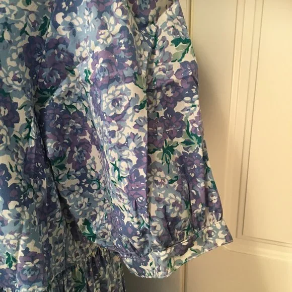 SOLD LAURA ASHLEY floral 100% cotton dress with lace collar vintage charm! - Picture 4 of 10